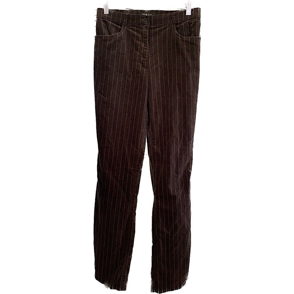 Brown Tan Striped Soft Velvety Cord Pants Size 2